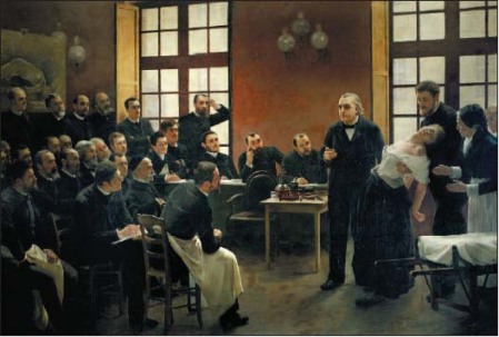 Il Professor Charcot tiene una lezione sull'isteria all'ospedale della Salpetriere di Parigi