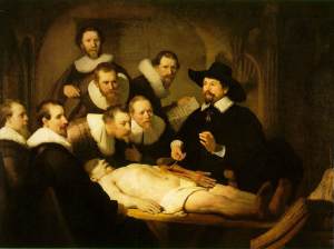 1632 - Rembrandt - La lezione di anatomia del dottor Tulp (fonte: http://arteesalute.blogosfere.it)