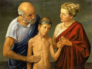 1959 - Robert Thom - Ippocrate nel visitare un bambino (fonte: http://www.med.umich.edu/opm/newspage/2007/paintings.htm)